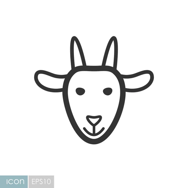 Icona di capra. Fattoria animale vettore illustrazione — Vettoriale Stock