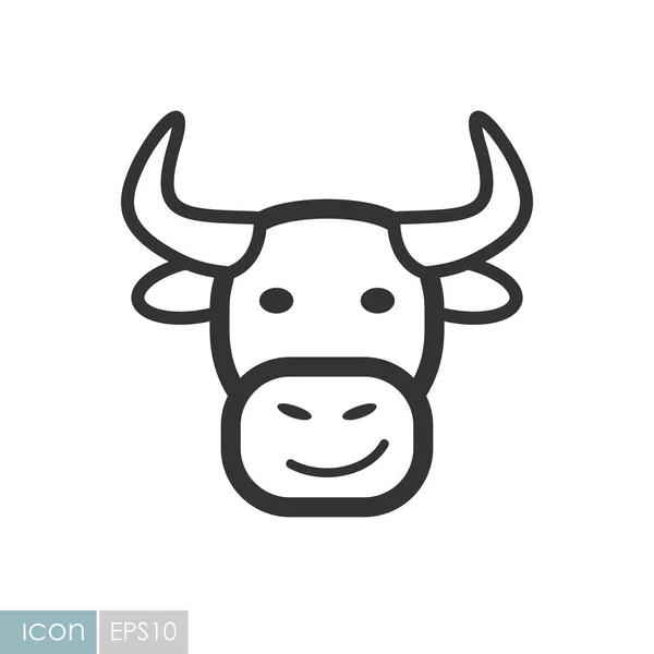 Bull ikona. Gospodarstwo ilustracja wektor zwierzę — Wektor stockowy