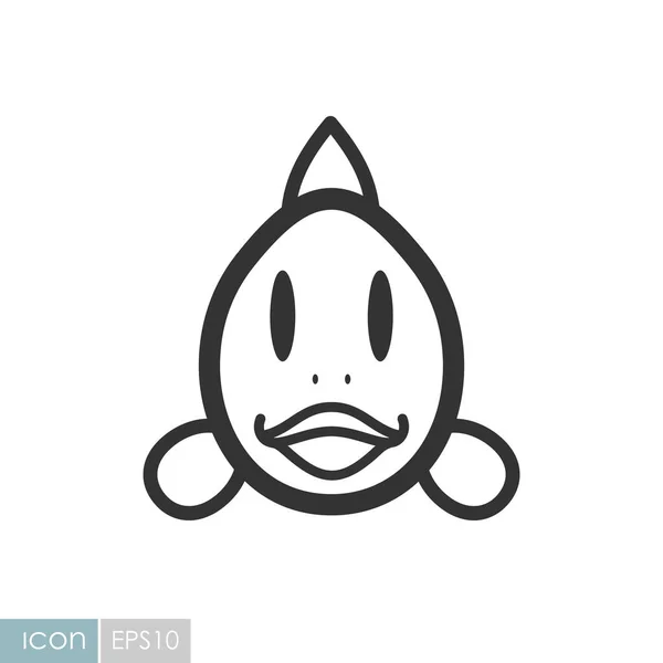 Icône poisson. Illustration vectorielle tête animale — Image vectorielle