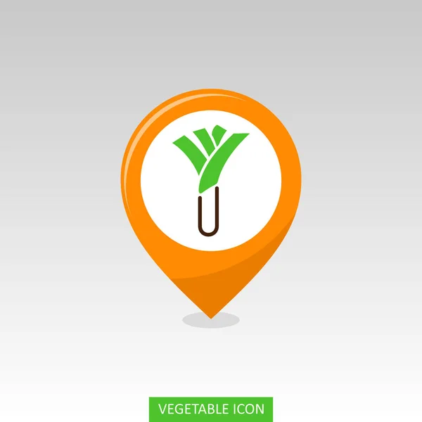 Lauch flache Pin Map-Symbol. Vegetarische Vegetation — Stockvektor