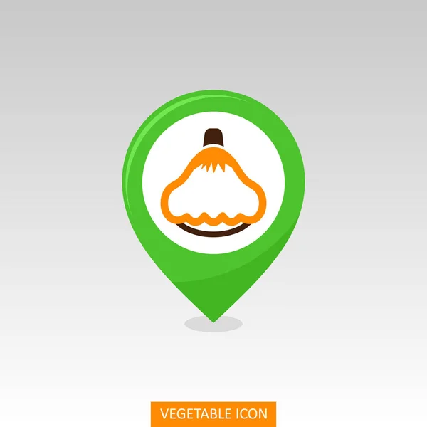 Pattypan squash flat pin map icon. Vegetable — Stock Vector