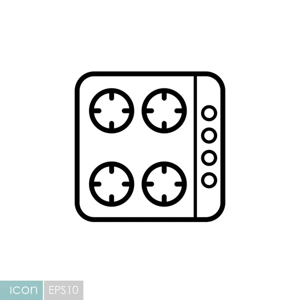 Cozinhe o painel de cozinha superior. Fogão de indução hob —  Vetores de Stock