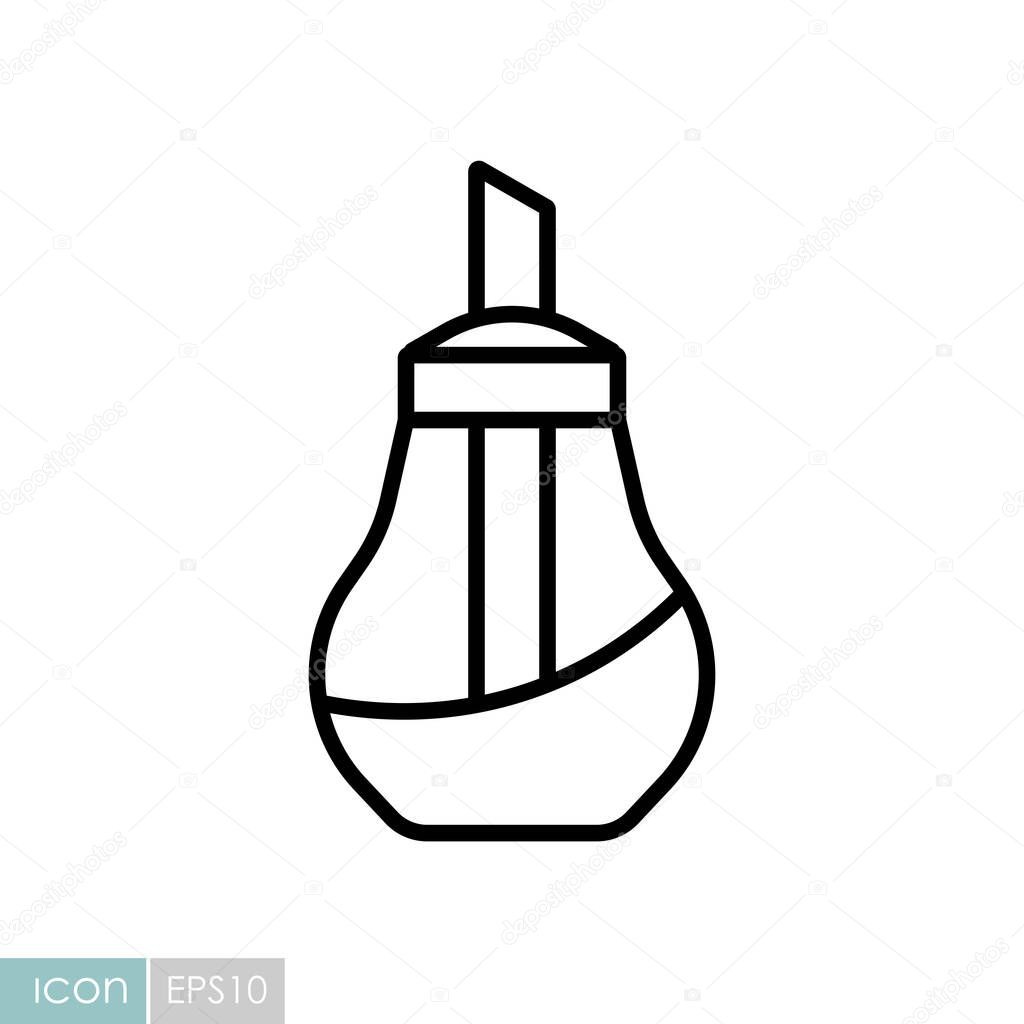 Sugar bowl shaker bottle vector icon. Kitchen appliance. Graph symbol for cooking web site design, logo, app, UI