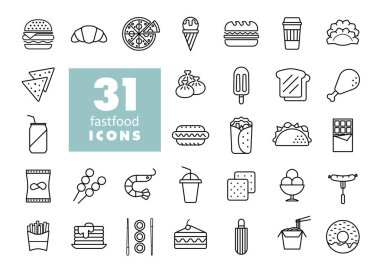 Fast food, Food Court vektör ikonu. Yemek pişirme web sitesi ve uygulama tasarımı, logo, uygulama, UI için grafik sembolü