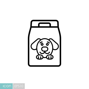 Köpek maması taşıyıcı ikonu. Evcil hayvan işareti. Evcil hayvan ve veteriner web sitesi ve uygulama tasarımı, logo, uygulama, UI için grafik sembolü