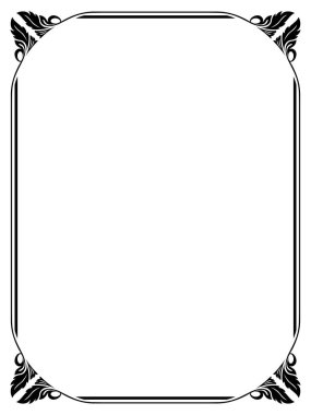 Kaligrafi hattatlık kıvırcık Barok çerçeve siyah