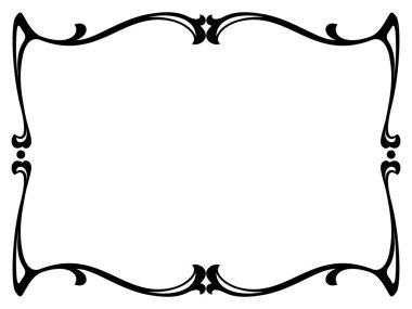 art nouveau dekoratif dekoratif çerçeve siyah