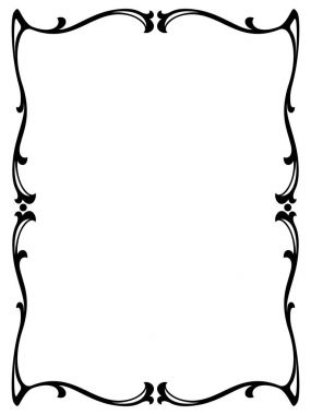 art nouveau dekoratif dekoratif çerçeve siyah