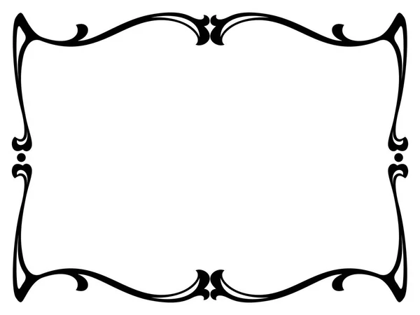 Art Nouveau preto moldura decorativa ornamental — Vetor de Stock