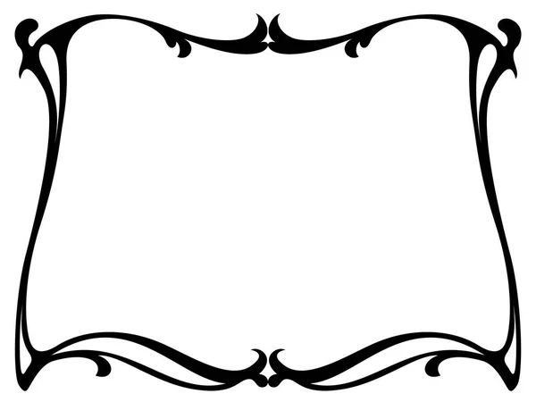 黒アール ヌーボー装飾装飾的なフレーム — ストックベクタ