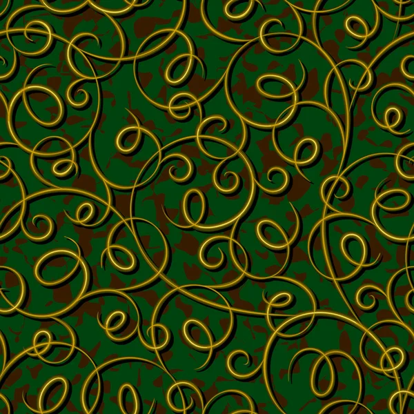 Patrón de damasco verde floral sin costuras fondo — Archivo Imágenes Vectoriales