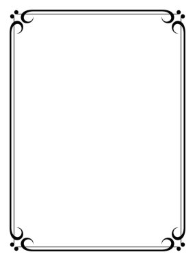 Basit siyah süs dekoratif çerçeve