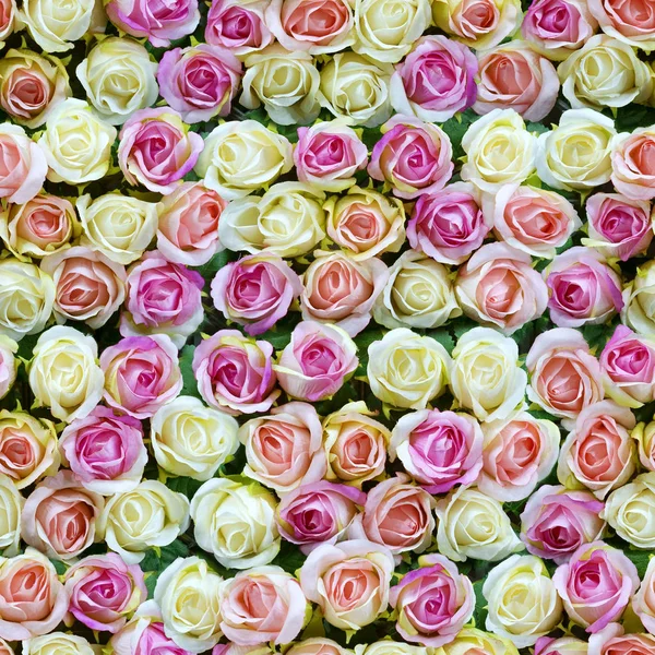 Hamis fehér és rózsaszín rózsa felülnézet varratmentes háttérben — Stock Fotó