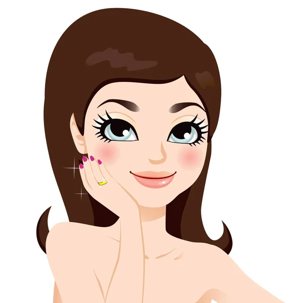 Prachtige brunette vrouw — Stockvector