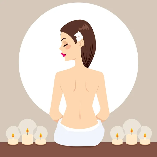 Spa Femme Bougies relaxantes — Image vectorielle