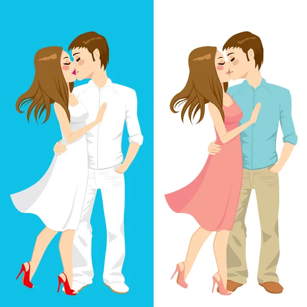Kissing Couple Styles — Stock Vector
