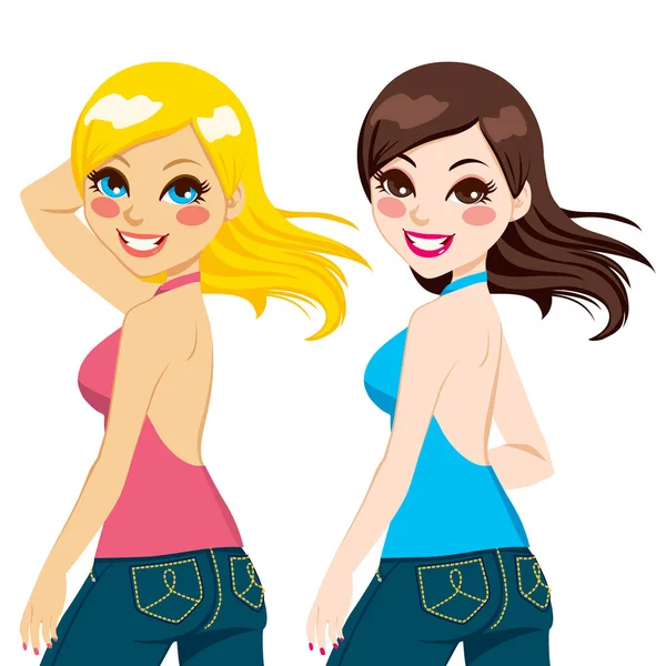 Szexi blonde- és brunette — Stock Vector