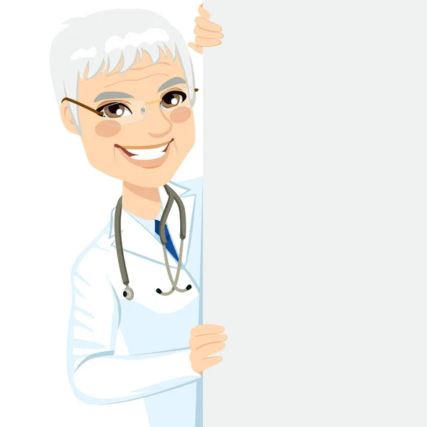 Ανώτερος γιατρός Peeking — Διανυσματικό Αρχείο