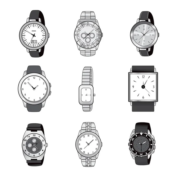 Wristwatch Elegant Collection — Stock Vector