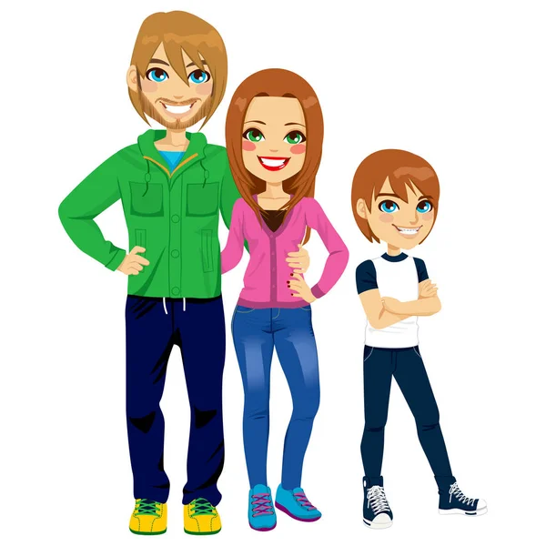 Portrait de famille moderne — Image vectorielle