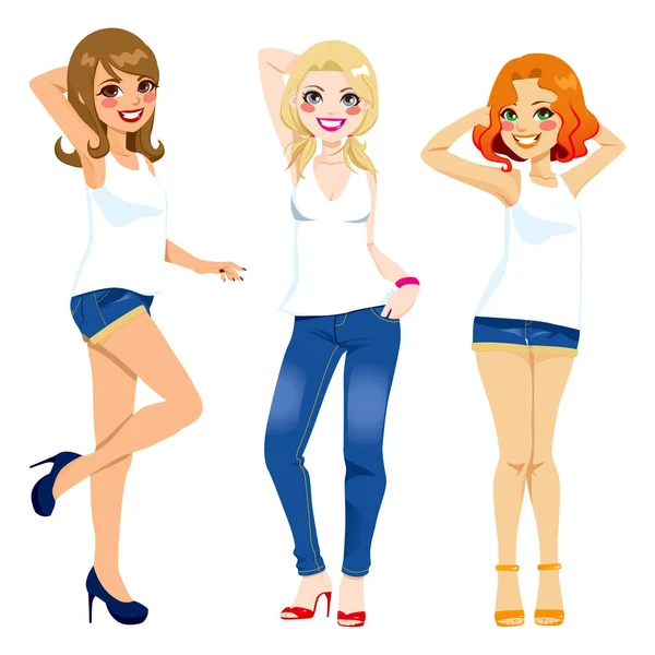 Happy Party Girls — Stockvector