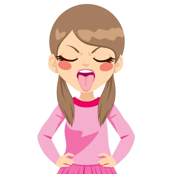 Girl Disgusted Expression — Stock Vector