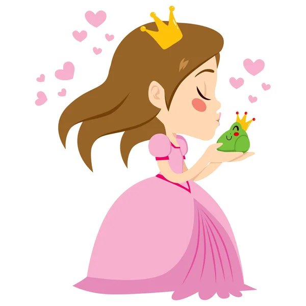 Principessa baciare rana principe — Vettoriale Stock