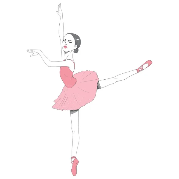 Rosa Ballerina Tutu Kleid — Stockvektor