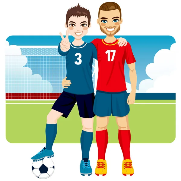 Футбольные друзья и соперники — стоковый вектор