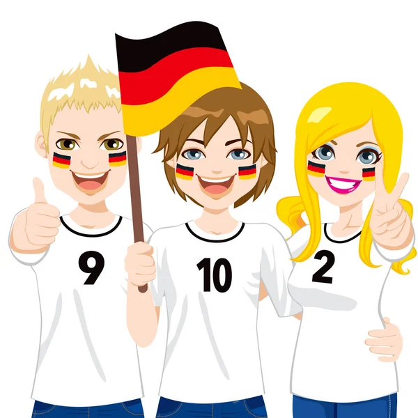 Alman Futbol fans — Stok Vektör
