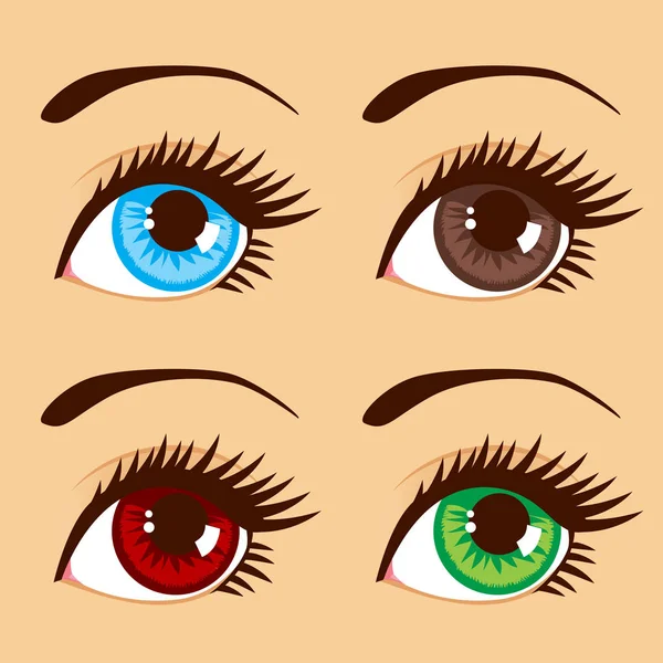 Cores dos olhos diferentes —  Vetores de Stock