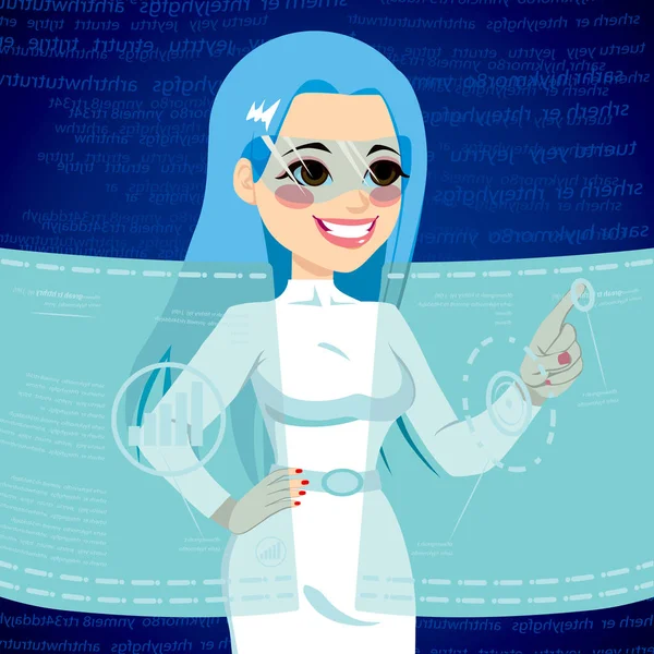 未来の技術の女性 — ストックベクタ