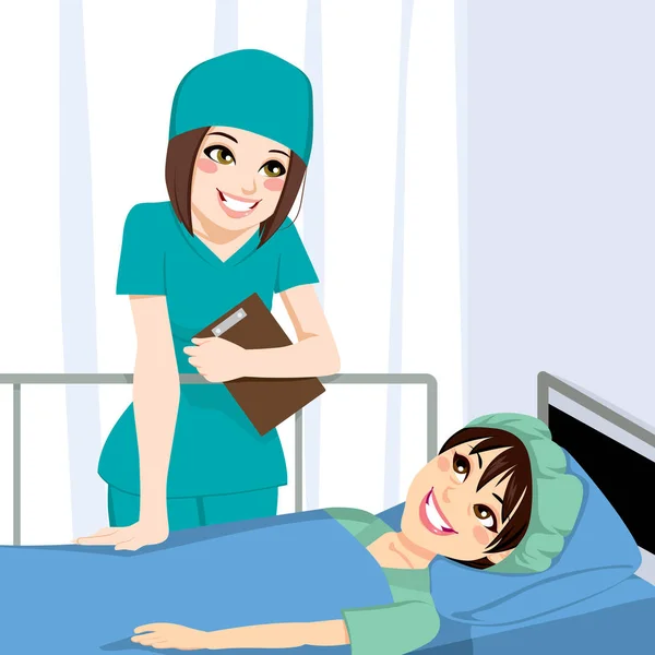 Медсестра разговаривает с пациентом — стоковый вектор