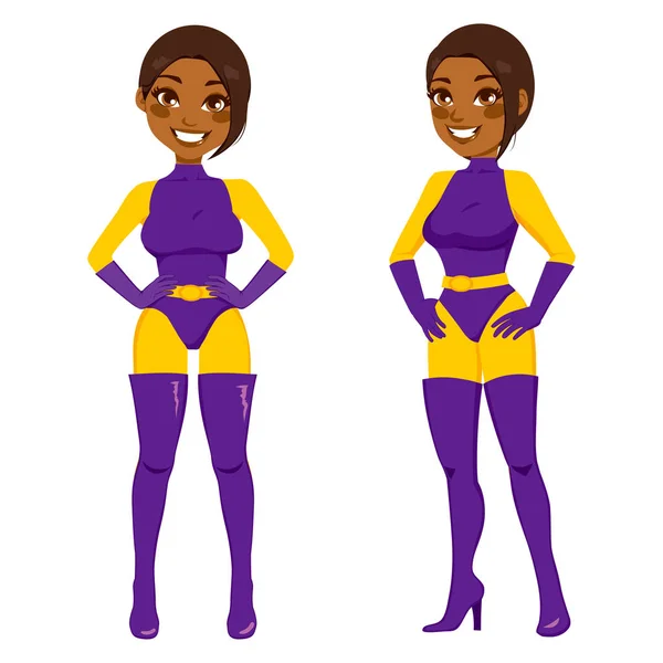 Afro-américain super-héros femme — Image vectorielle