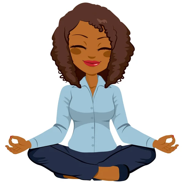 African American Businesswoman Yoga — ストックベクタ