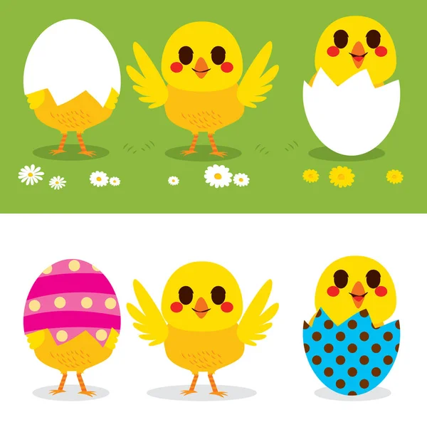 Happy Easter Chicks — Stock Vector