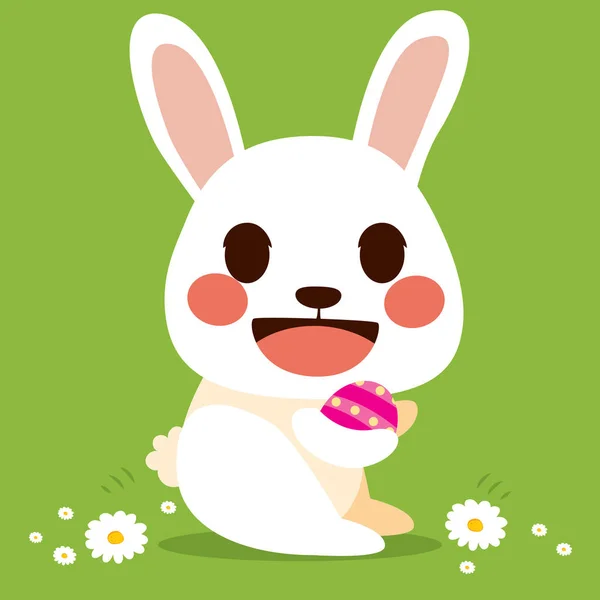 Easter Bunny Holding Egg — Vector de stoc