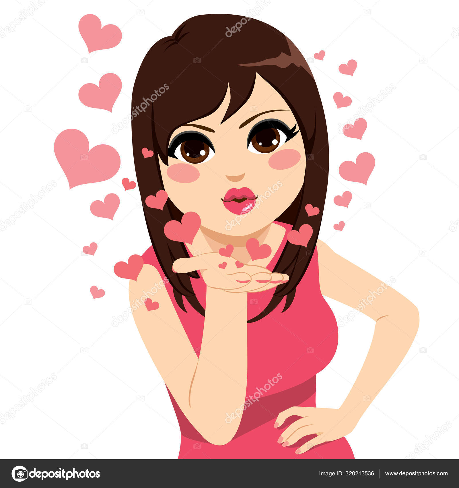 Mulher mandando beijo imágenes de stock de arte vectorial | Depositphotos Mulher mandando beijo imágenes de stock de arte vectorial | Depositphotos
