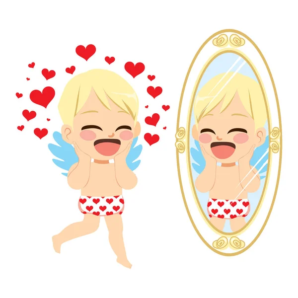 Engel Cupido spiegel — Stockvector