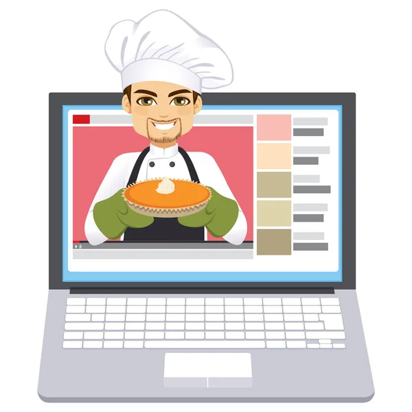 Chef taart video blogger — Stockvector