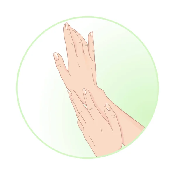 Belles mains féminines et manucure. soins du corps icône design vecteur — Image vectorielle