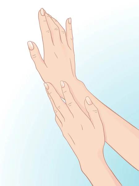 Vackra kvinnliga händer och manikyr. Body care design vektor — Stock vektor