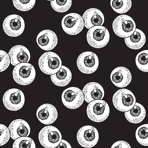 Human eyeballs seamless pattern hand drawn print design vector illustration — Stock Vector