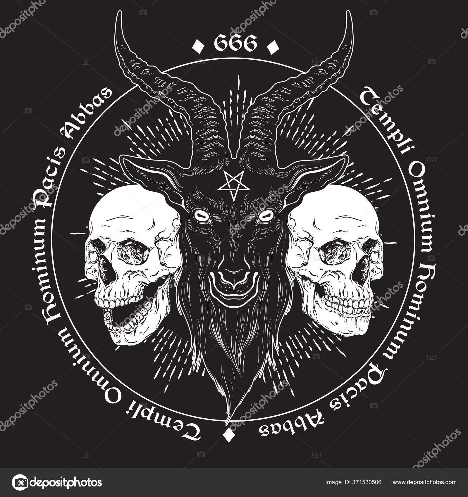 Baphomet Demônio Cabra Cabeça Mão Desenhada Impressão Blackwork Flash  Tatuagem Vetor de stock de ©Croisy 371530506, image size:1600x1700