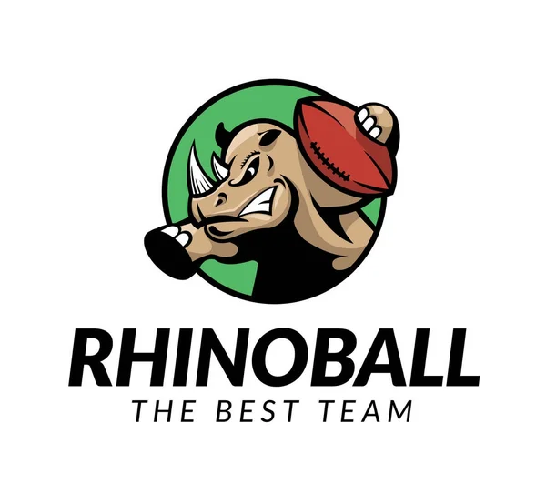 Rhino voetbal/Rugby Logo — Stockvector