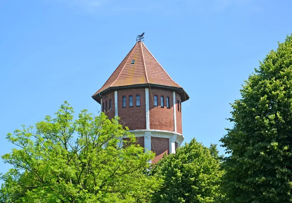 Fragment wieży ciśnień niemiecki budowy. Osada Amber, Kaliningrad region — Zdjęcie stockowe