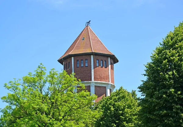 Fragment d'un château d'eau de la construction allemande. Établissement Amber, région de Kaliningrad — Photo