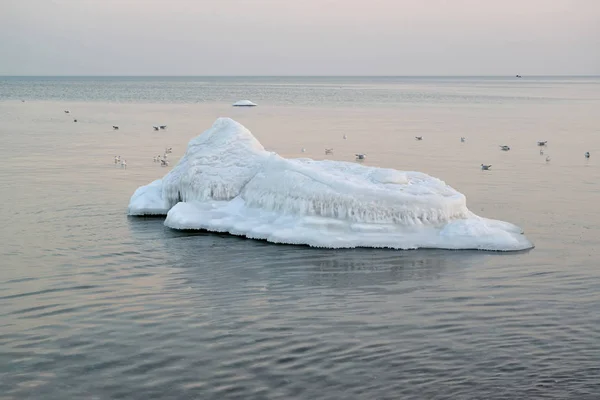 バルト海の氷の島。冬の風景 — ストック写真