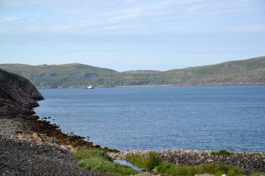 Barents Denizi Kola Yarımadası'nın sahilinde su alanında. Murmansk bölgesi