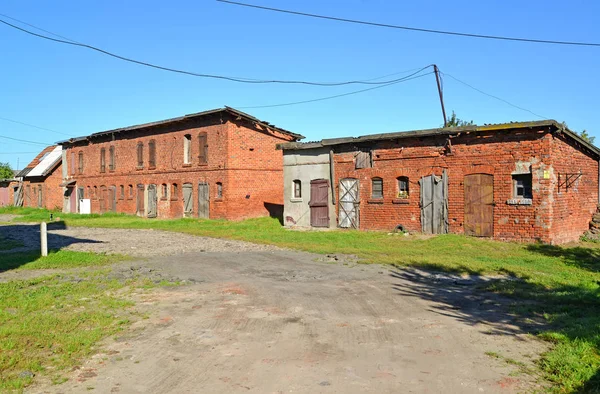 Old brick sheds of the German construction. Znamensk, Kaliningrad region — Stock Photo, Image